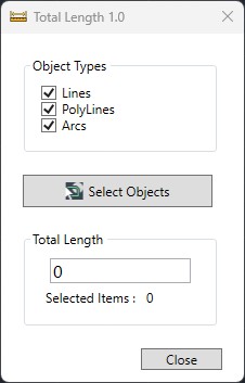 CodeHaks TotalLength Main Window